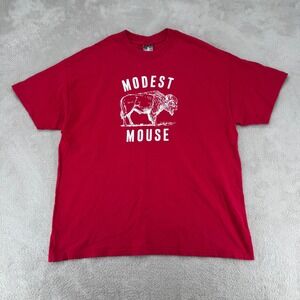 VTG Hanes 90s Modest Mouse Bitter Buffalo Rock Band‎ Shirt Mens XL Red Preowned